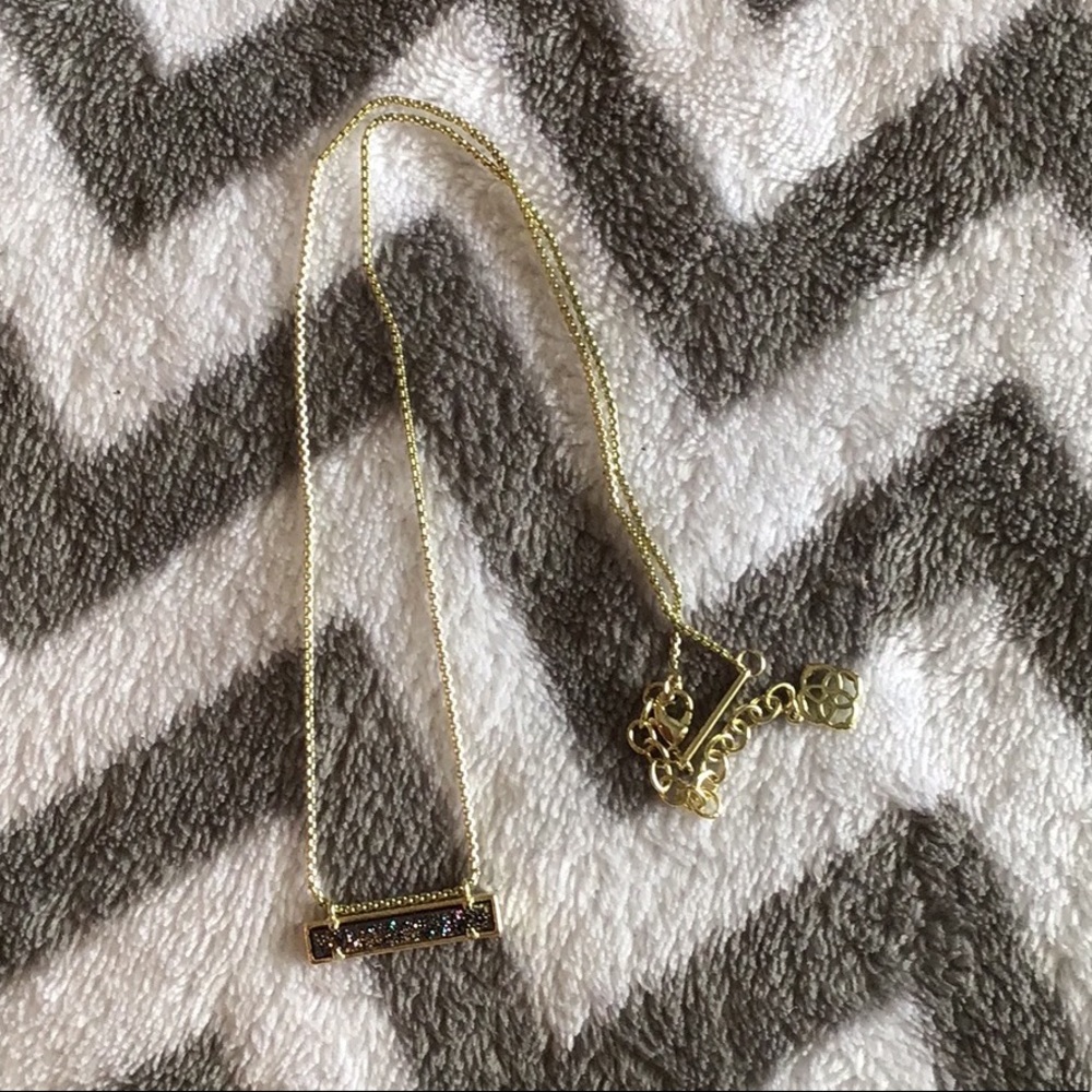Kendra Scott multicolor drusy bar necklace